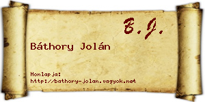 Báthory Jolán névjegykártya