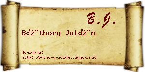 Báthory Jolán névjegykártya