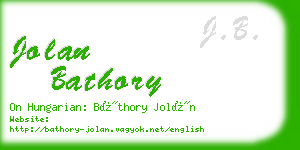 jolan bathory business card